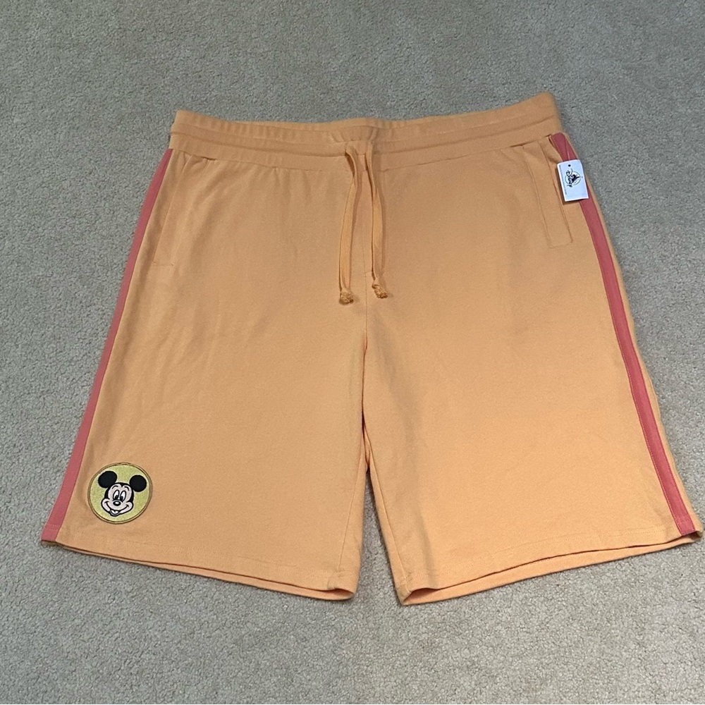 NWT Disney Men’s XL Athletic Shorts Mickey Mouse Orange Coral Yellow